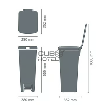 Papelera STEPUP con Pedal 40L Gris